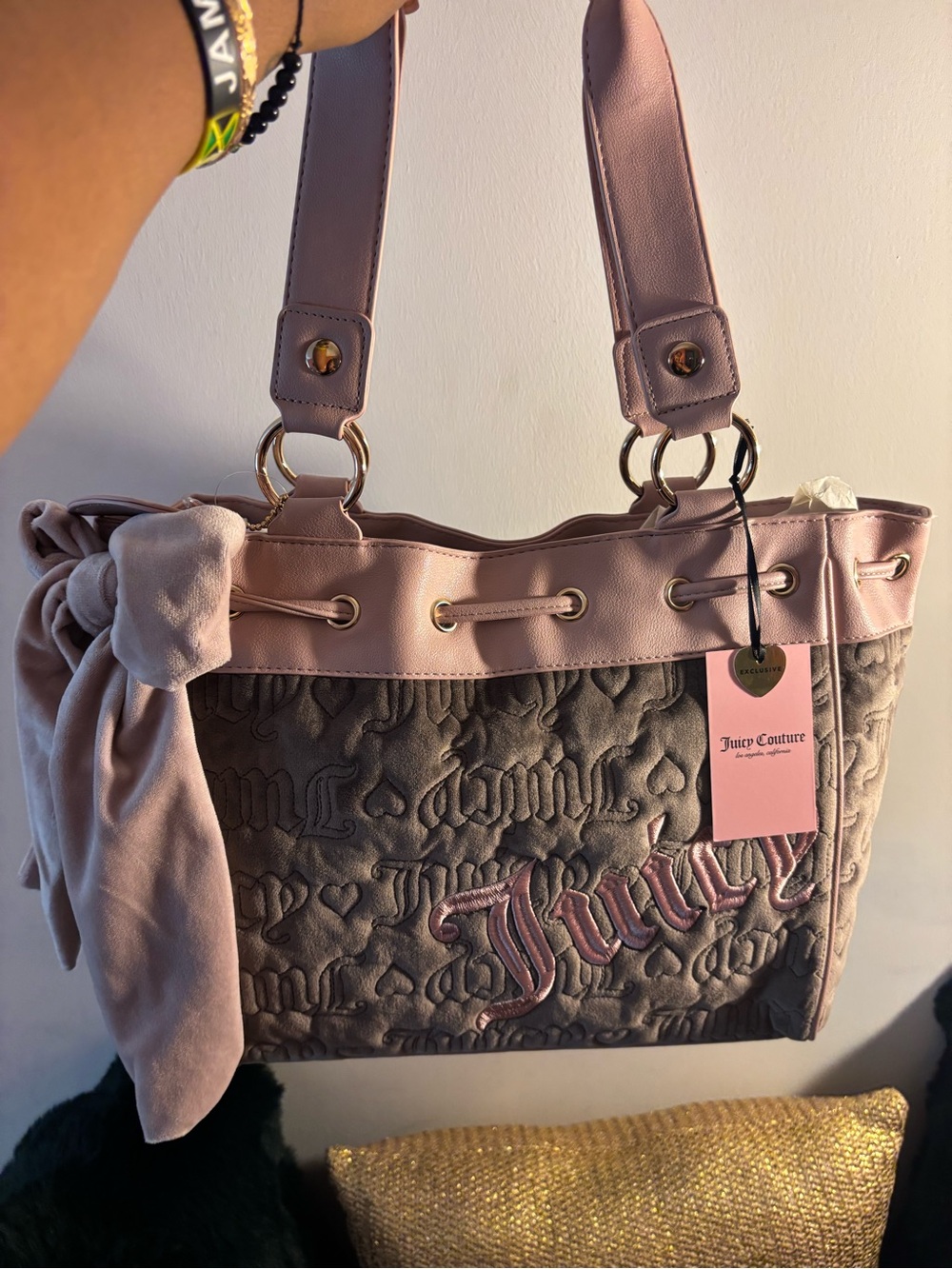 Juicy Couture vintage dream tote color is iced coffee